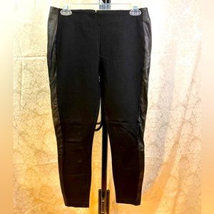 JCrew Women’s Black Professional Stretchy Straight Leg Pants-Leather Stripes (6)